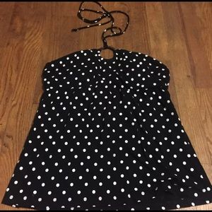 Self Esteem O Ring Halter Polka Dot Top